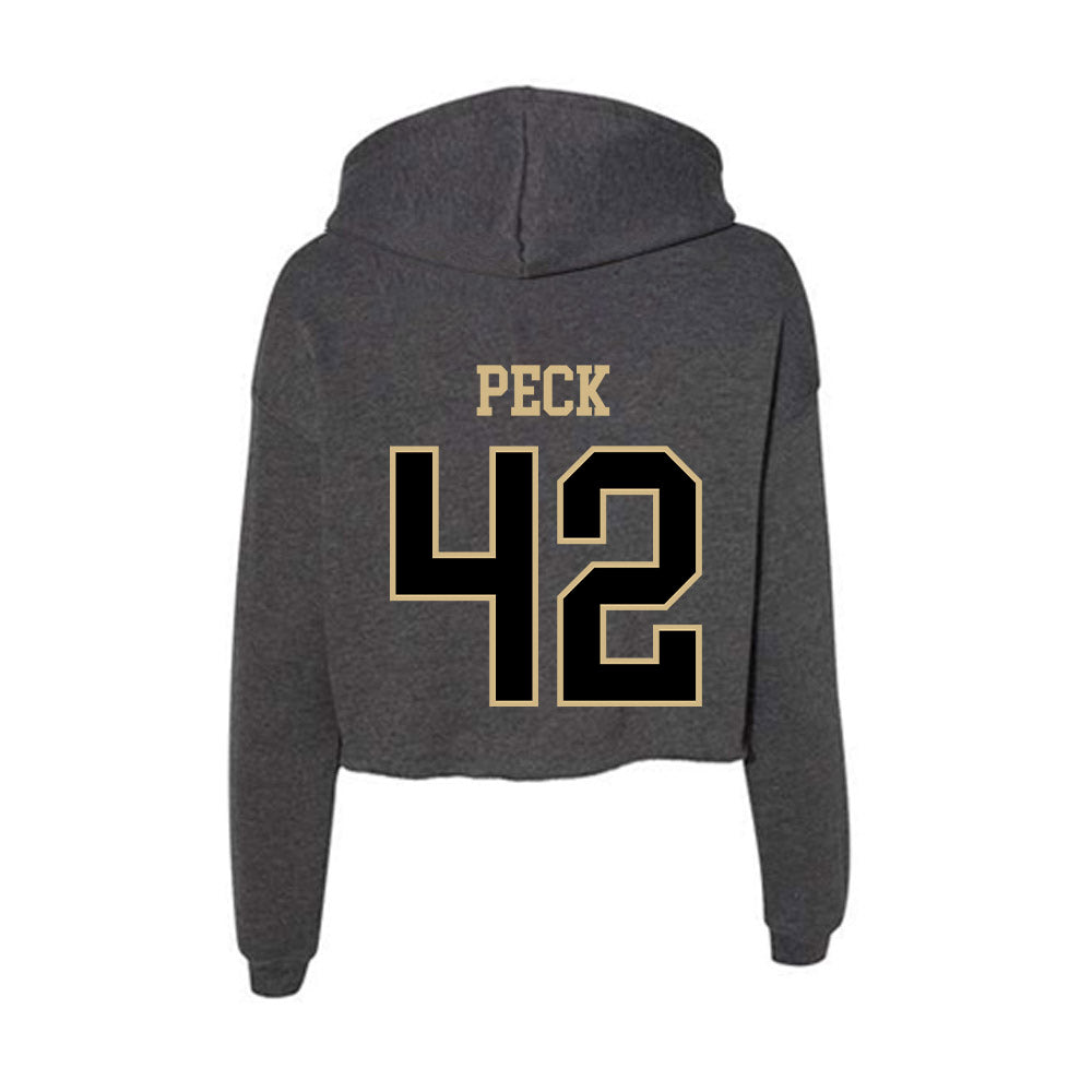 Wake Forest - NCAA Baseball : Alexander Peck - Classic Shersey Women's Crop Fleece Hooded Sweatshirt-1