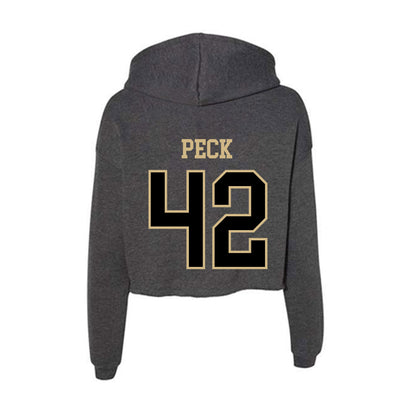 Wake Forest - NCAA Baseball : Alexander Peck - Classic Shersey Women's Crop Fleece Hooded Sweatshirt-1
