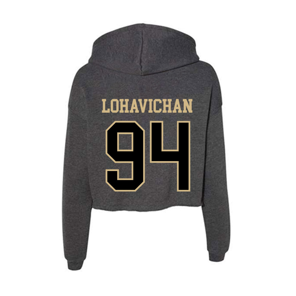 Wake Forest - NCAA Football : Zach Lohavichan - Women's Crop Fleece Hooded Sweatshirt-1