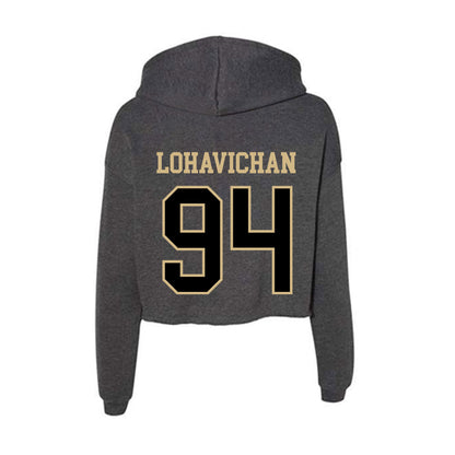 Wake Forest - NCAA Football : Zach Lohavichan - Women's Crop Fleece Hooded Sweatshirt-1