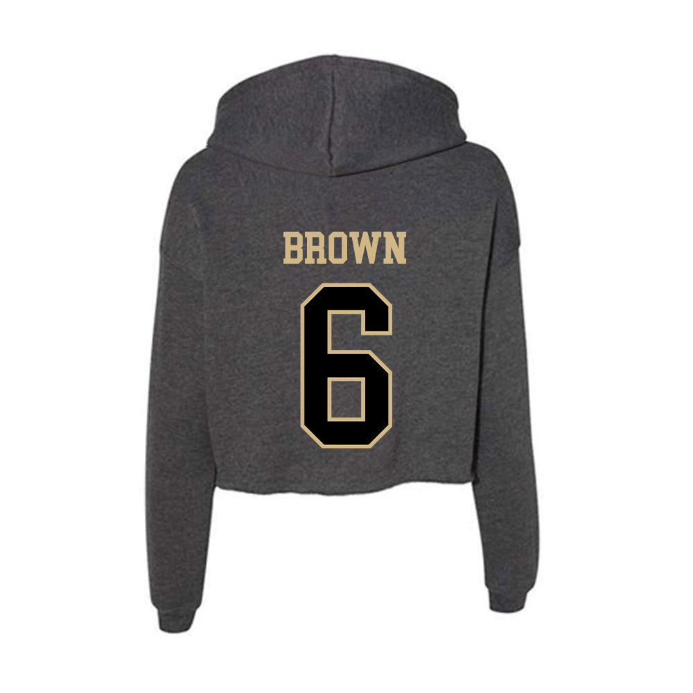 Wake Forest - NCAA Women's Soccer : Dempsey Brown - Women's Crop Fleece Hoodie-1