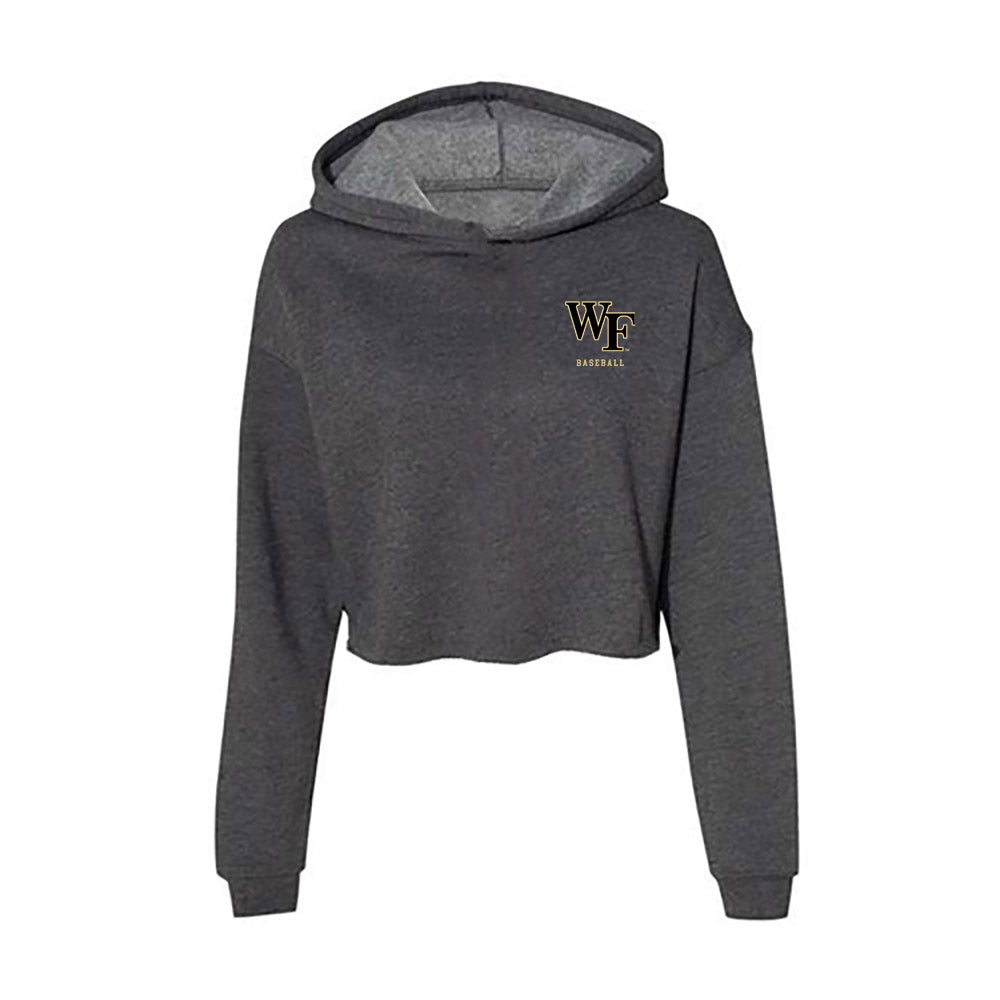 Wake Forest - NCAA Baseball : Logan D'Amico - Classic Shersey Women's Crop Fleece Hooded Sweatshirt-0