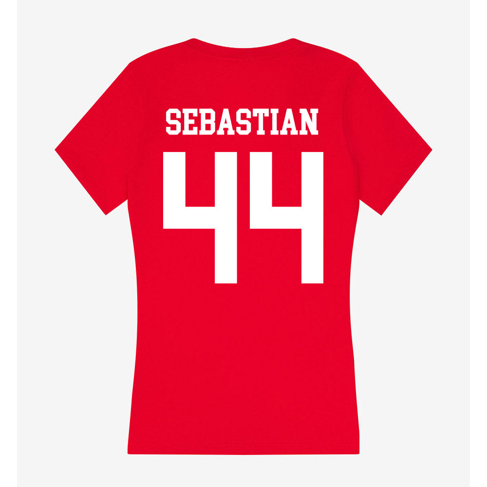 Nebraska - NCAA Baseball : Blake Sebastian - Women's V-Neck T-Shirt-1