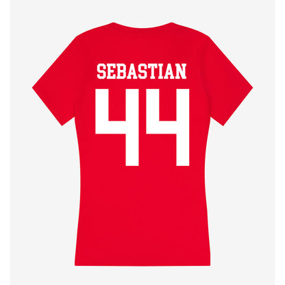 Nebraska - NCAA Baseball : Blake Sebastian - Women's V-Neck T-Shirt-1