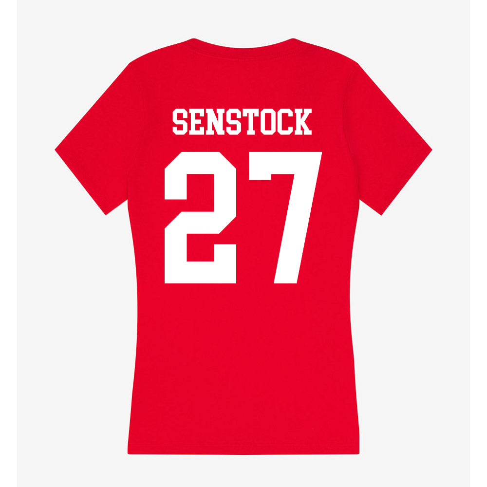 Nebraska - NCAA Baseball : Joey Senstock - Women's V-Neck T-Shirt-1