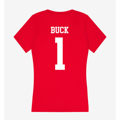 Nebraska - NCAA Baseball : Jett Buck - Women's V-Neck T-Shirt-1
