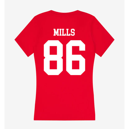 Nebraska - NCAA Football : Cortez Mills - Classic Shersey Women's V-Neck T-Shirt-1