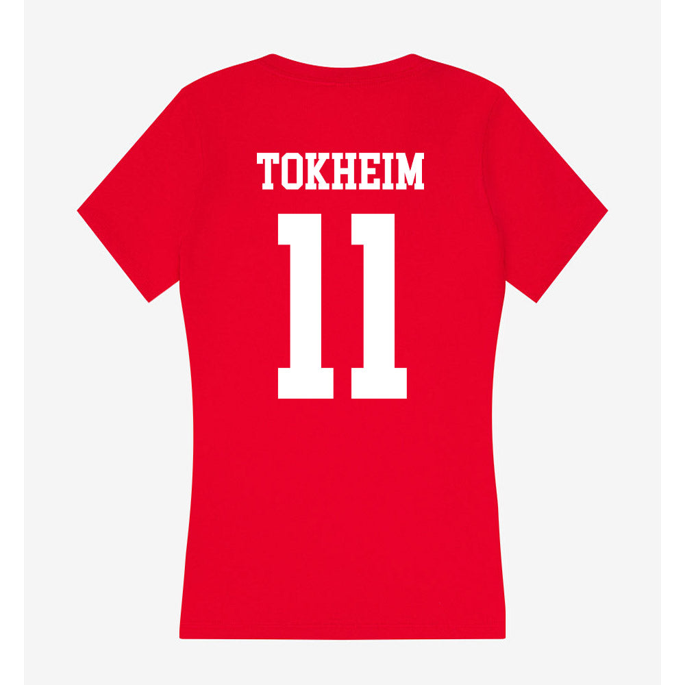 Nebraska - NCAA Softball : Talia Tokheim - Women's V-Neck T-Shirt-1