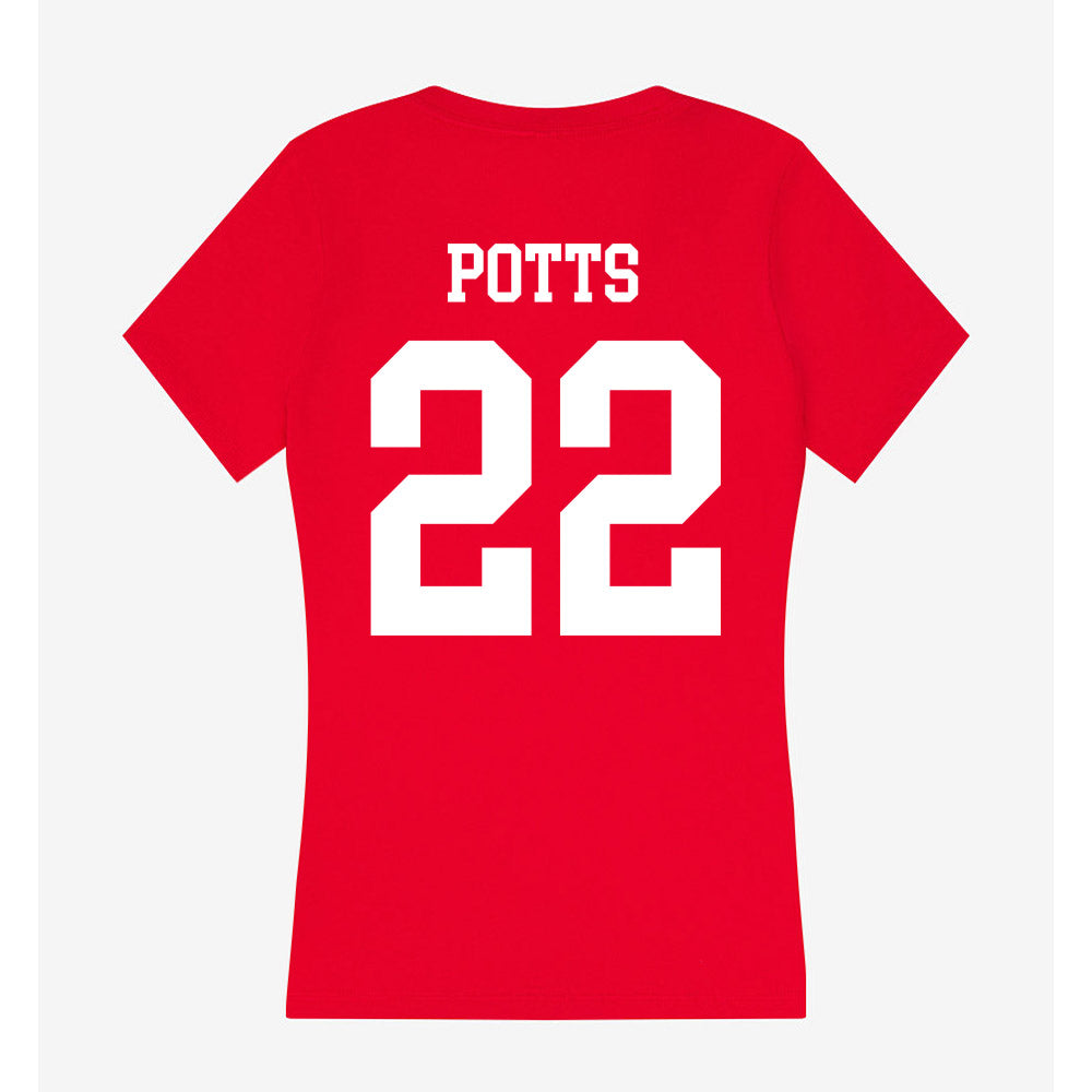 Nebraska - NCAA Women's Basketball : Natalie Potts - Women's V-Neck T-Shirt-1