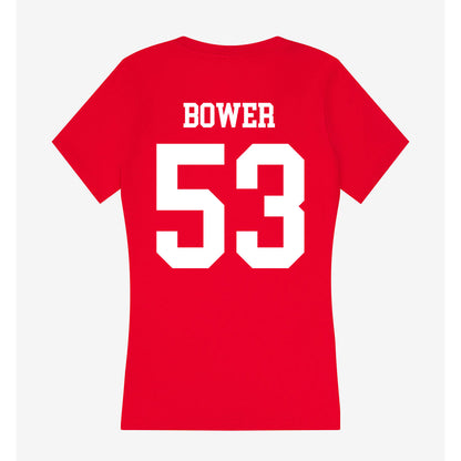 Nebraska - NCAA Football : Jacob Bower - Women's V-Neck T-Shirt-1