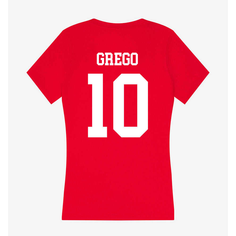 Nebraska - NCAA Baseball : Drew Grego - Women's V-Neck T-Shirt-1