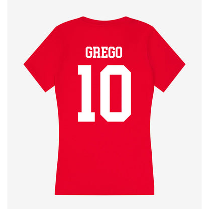 Nebraska - NCAA Baseball : Drew Grego - Women's V-Neck T-Shirt-1