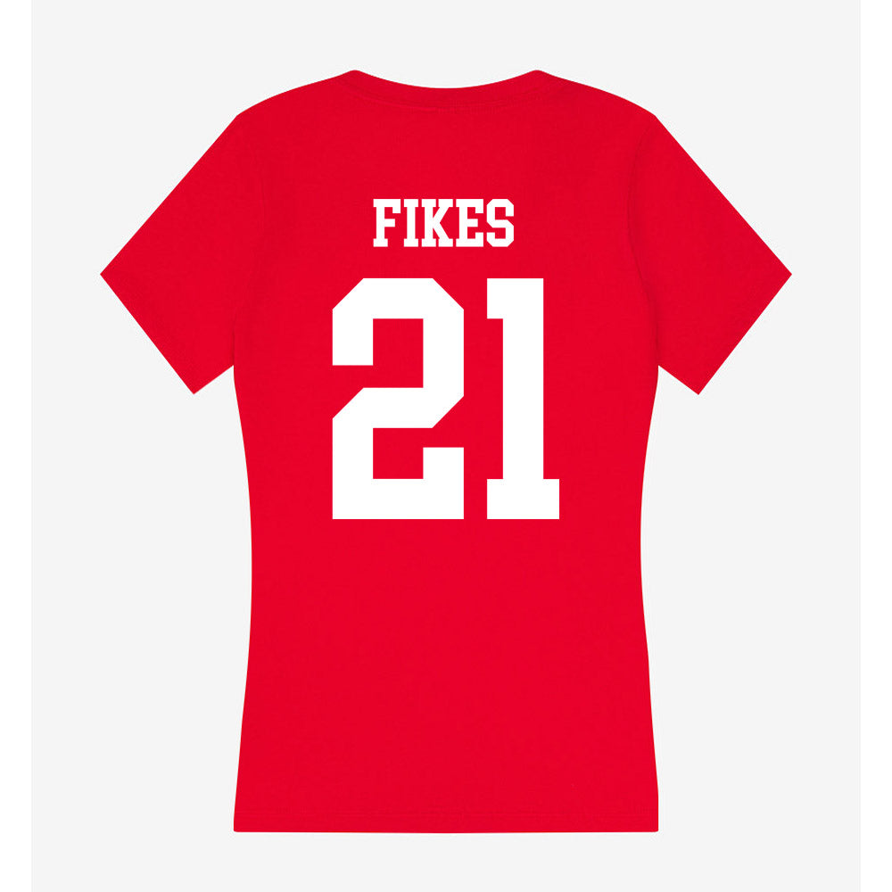 Nebraska - NCAA Baseball : Trey Fikes - Women's V-Neck T-Shirt-1