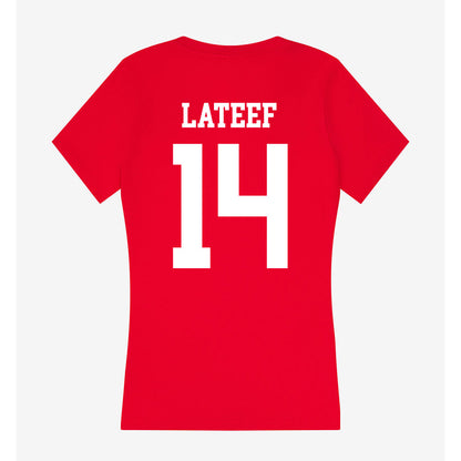 Nebraska - NCAA Football : TJ Lateef - Women's V-Neck T-Shirt-1