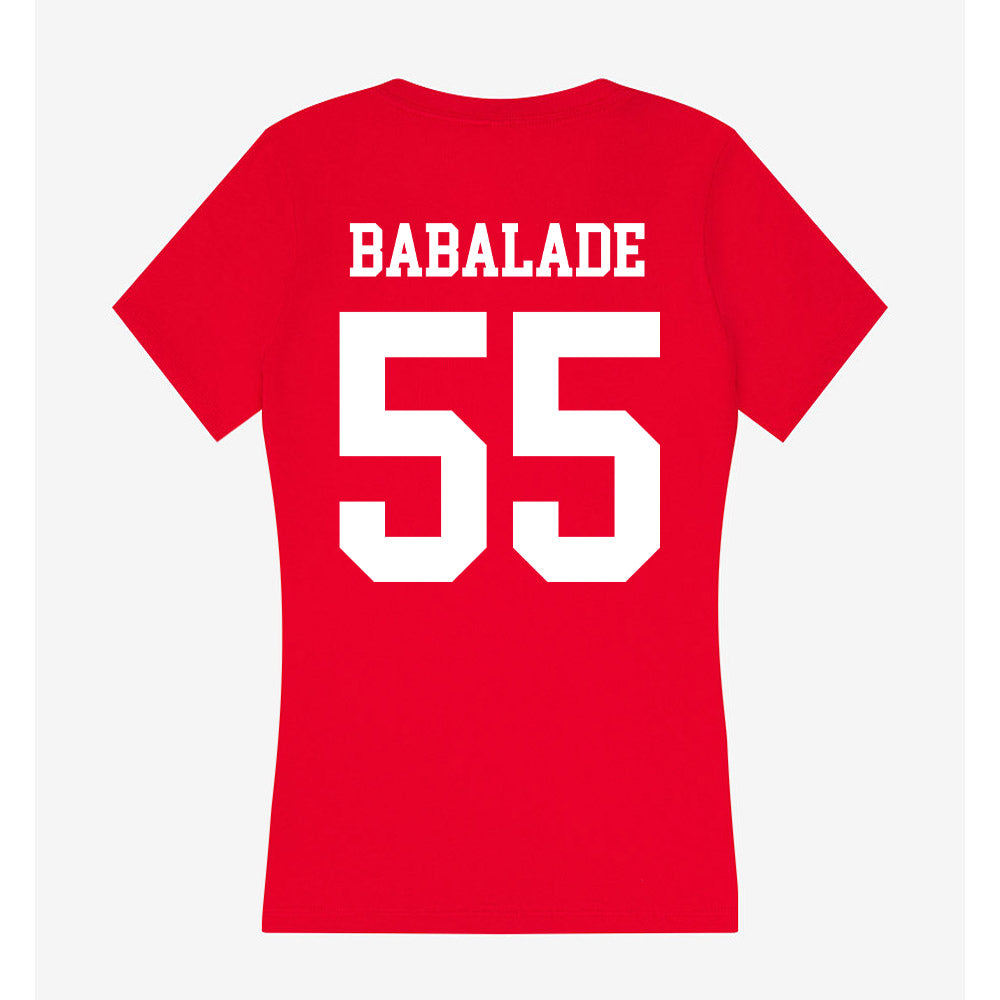 Nebraska - NCAA Football : Tree Babalade - Women's V-Neck T-Shirt-1