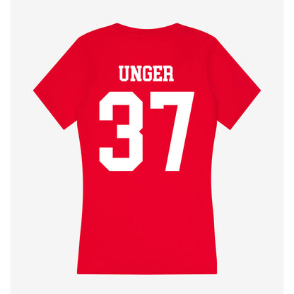 Nebraska - NCAA Baseball : J'Shawn Unger - Women's V-Neck T-Shirt-1