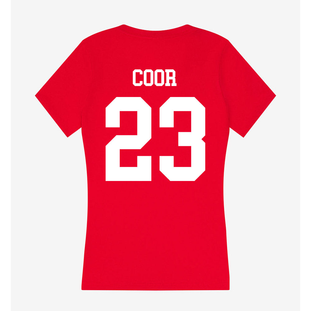 Nebraska - NCAA Softball : Hannah Coor - Women's V-Neck T-Shirt-1