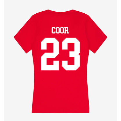 Nebraska - NCAA Softball : Hannah Coor - Women's V-Neck T-Shirt-1