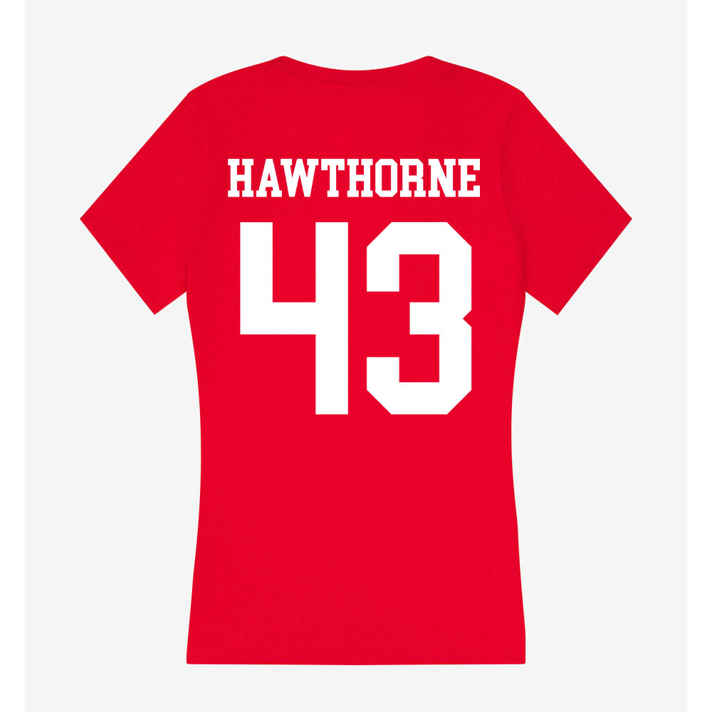 Nebraska - NCAA Football : Will Hawthorne - Women's V-Neck T-Shirt-1