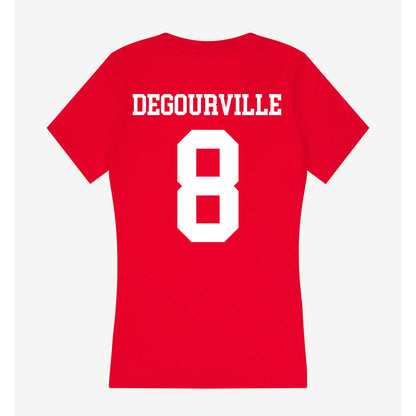 Nebraska - NCAA Men's Basketball : Taj Degourville - Women's V-Neck T-Shirt-1