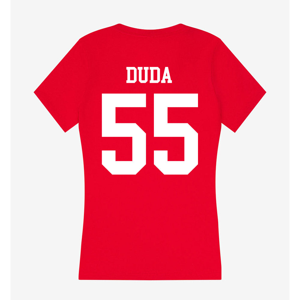 Nebraska - NCAA Football : Ethan Duda - Women's V-Neck T-Shirt-1