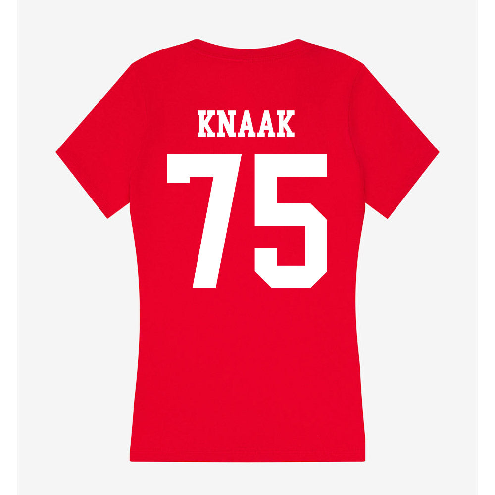Nebraska - NCAA Football : Tyler Knaak - Women's V-Neck T-Shirt-1
