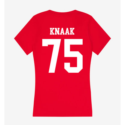 Nebraska - NCAA Football : Tyler Knaak - Women's V-Neck T-Shirt-1