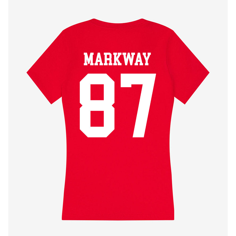 Nebraska - NCAA Football : Mac Markway - Women's V-Neck T-Shirt-1