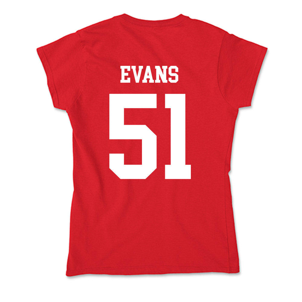 Nebraska - NCAA Football : Justin Evans - Soft Style Women’s T-Shirt-1