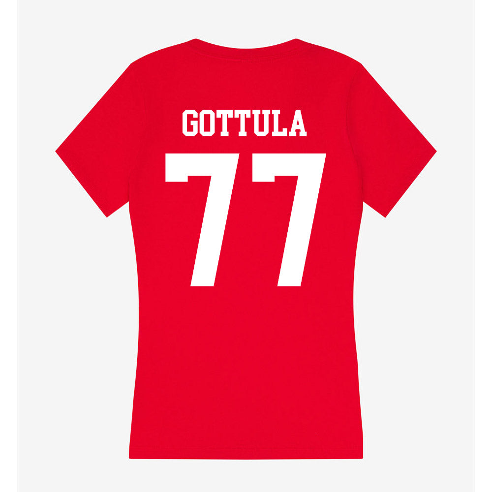 Nebraska - NCAA Football : Gunnar Gottula - Women's V-Neck T-Shirt-1