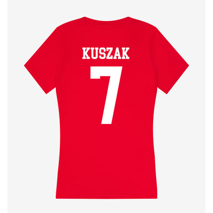 Nebraska - NCAA Softball : Ava Kuszak - Women's V-Neck T-Shirt-1