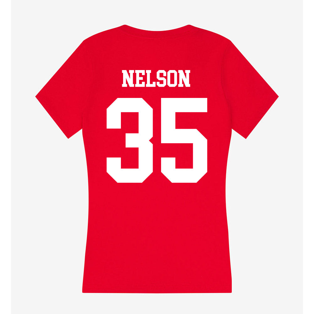 Nebraska - NCAA Football : Mekhi Nelson - Women's V-Neck T-Shirt-1