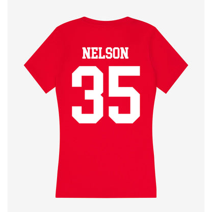 Nebraska - NCAA Football : Mekhi Nelson - Women's V-Neck T-Shirt-1