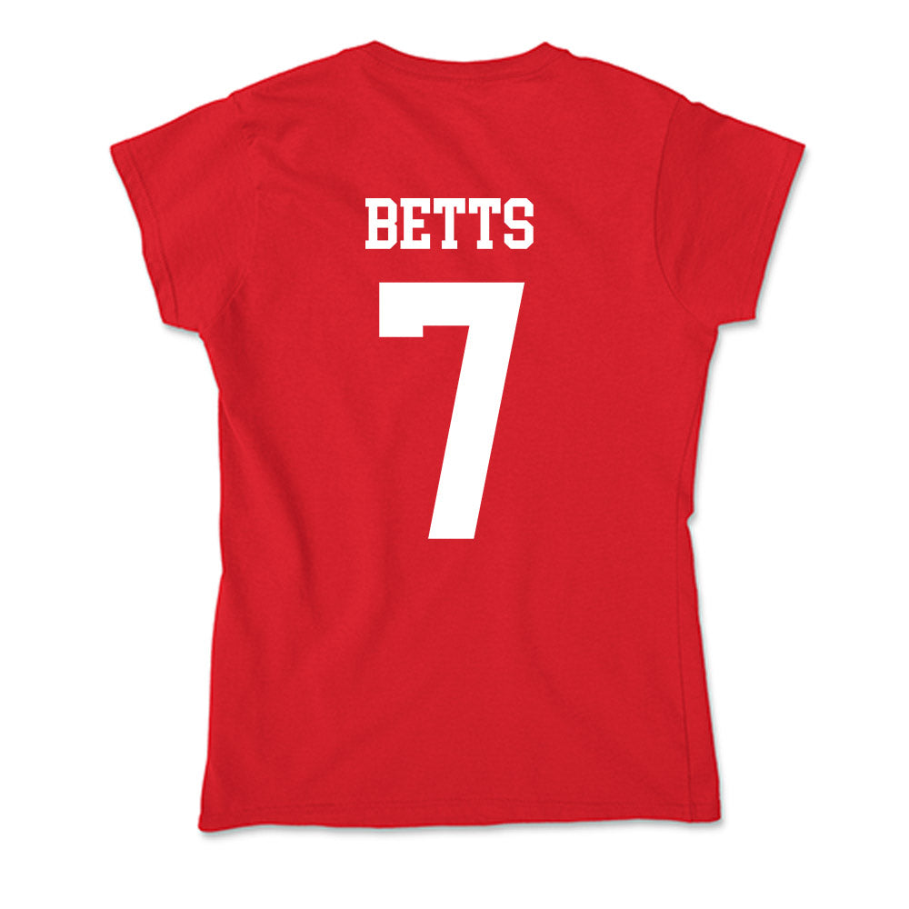 Nebraska - NCAA Men's Basketball : Kadyn Betts - Soft Style Women’s T-Shirt-1