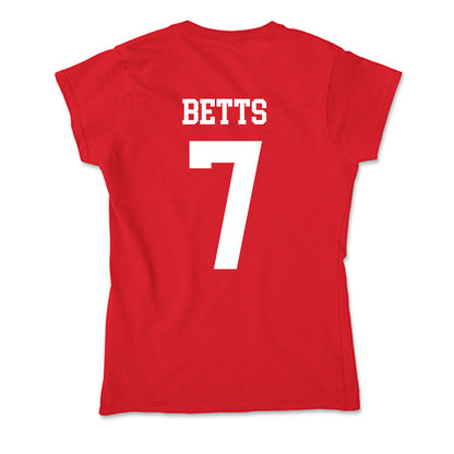Nebraska - NCAA Men's Basketball : Kadyn Betts - Soft Style Women’s T-Shirt-1