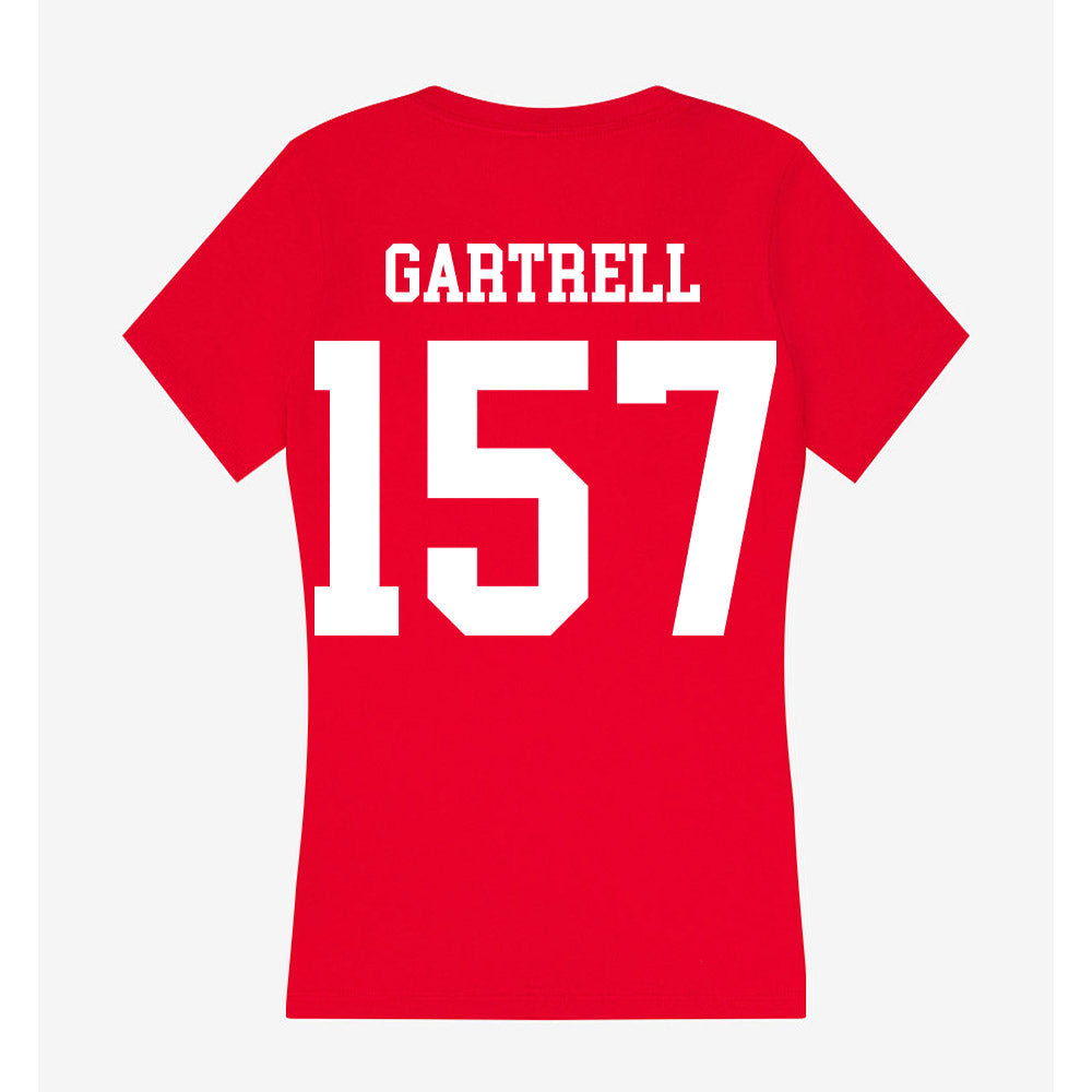 Nebraska - NCAA Wrestling : Dez Gartrell - Women's V-Neck T-Shirt-1