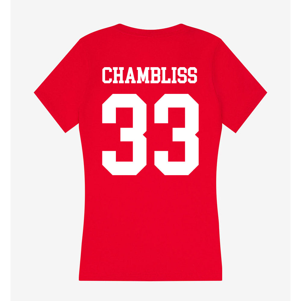 Nebraska - NCAA Football : Owen Chambliss - Women's V-Neck T-Shirt-1