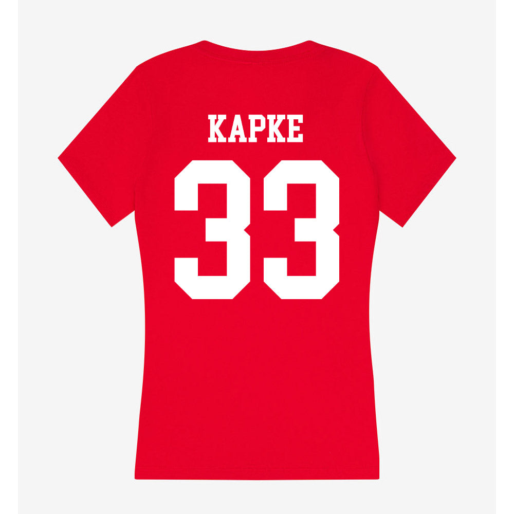 Nebraska - NCAA Men's Basketball : Boden Kapke - Women's V-Neck T-Shirt-1