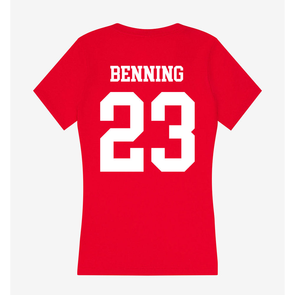 Nebraska - NCAA Football : Caleb Benning - Classic Shersey Women's V-Neck T-Shirt-1