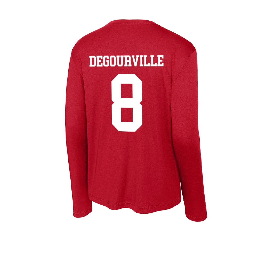 Nebraska - NCAA Men's Basketball : Taj Degourville - Activewear Long Sleeve T-Shirt-1