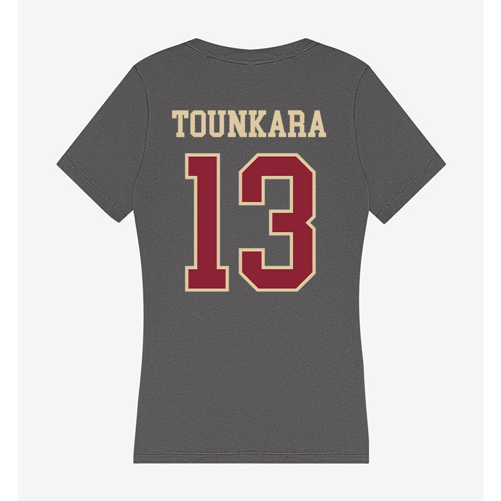 Boston College - NCAA Men's Basketball : Aly Tounkara - Women's V-Neck T-Shirt-1