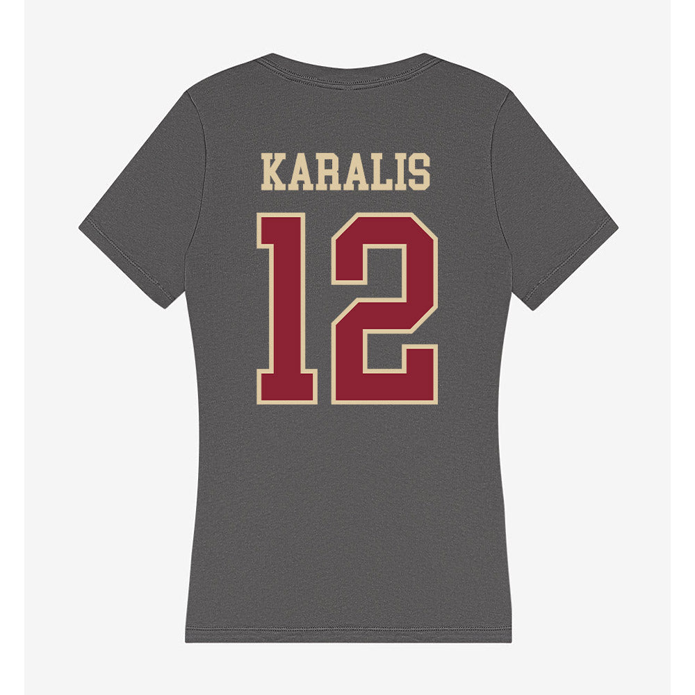 Boston College - NCAA Men's Soccer : Alexi Karalis - Women's V-Neck T-Shirt-1