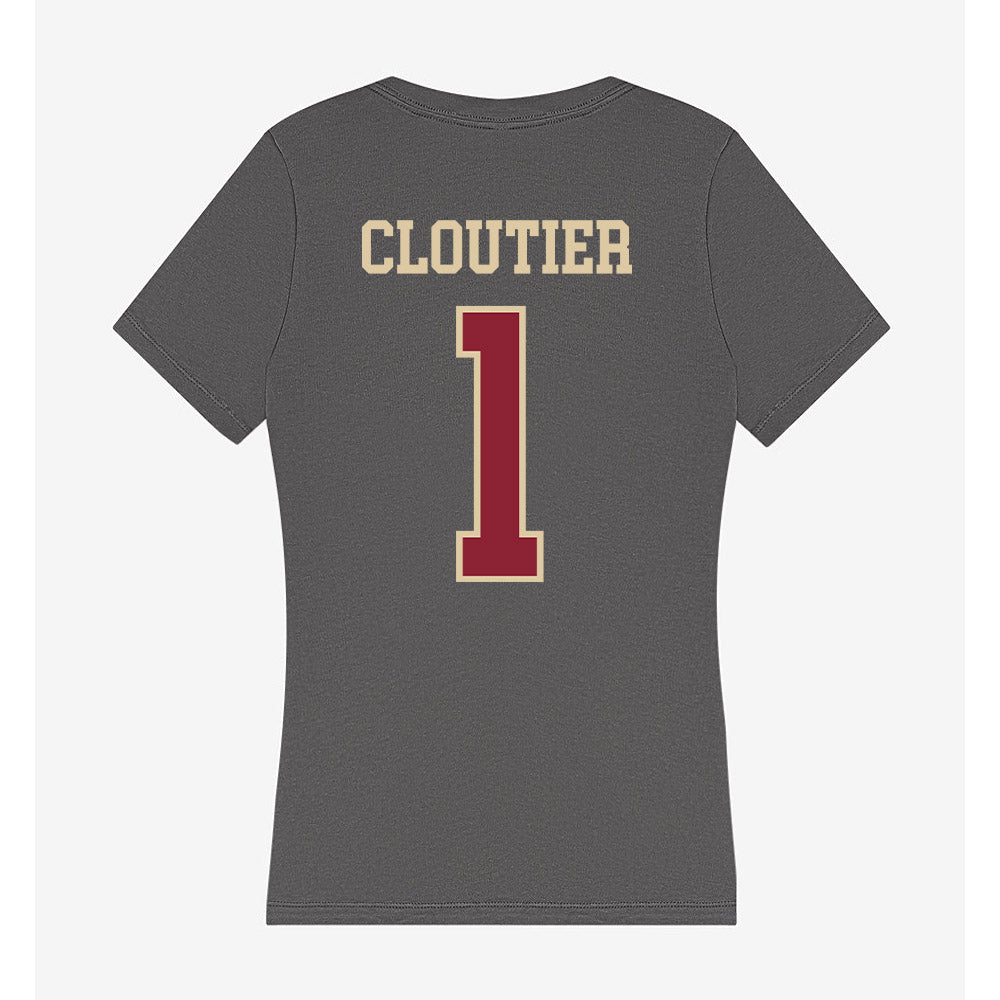 Boston College - NCAA Men's Ice Hockey : Louka Cloutier - Women's V-Neck T-Shirt-1