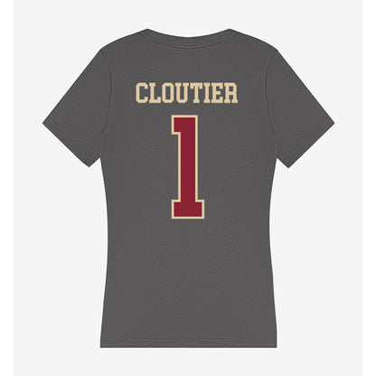 Boston College - NCAA Men's Ice Hockey : Louka Cloutier - Women's V-Neck T-Shirt-1