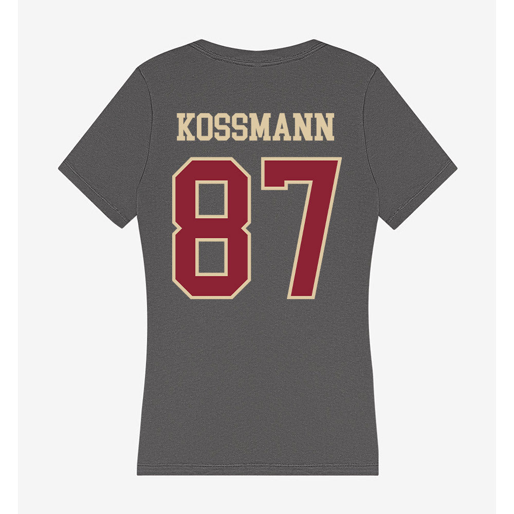 Boston College - NCAA Football : Cameron Kossmann - Women's V-Neck T-Shirt-1