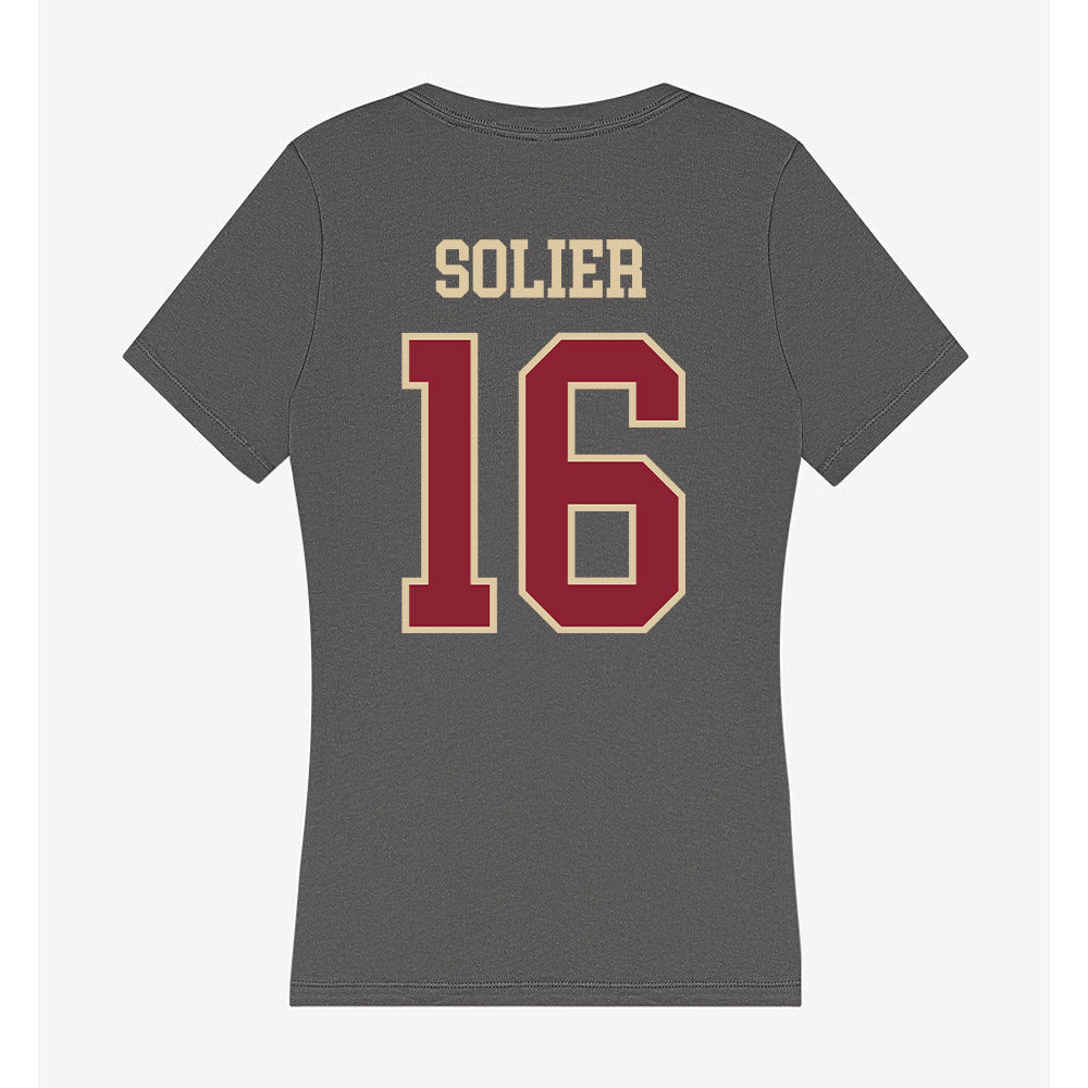 Boston College - NCAA Baseball : Julio Solier - Women's V-Neck T-Shirt-1