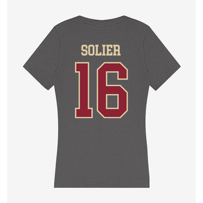 Boston College - NCAA Baseball : Julio Solier - Women's V-Neck T-Shirt-1