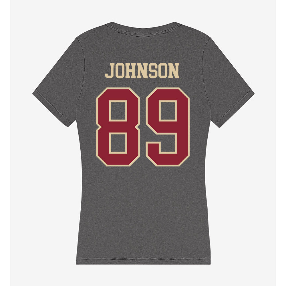 Boston College - NCAA Football : DJ Johnson - Women's V-Neck T-Shirt-1