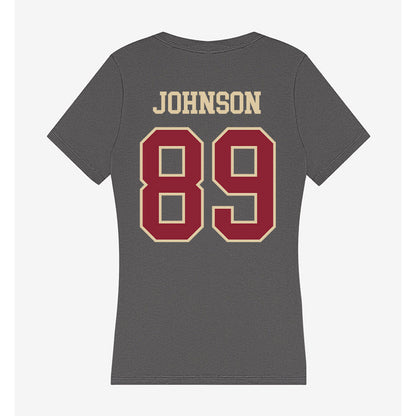 Boston College - NCAA Football : DJ Johnson - Women's V-Neck T-Shirt-1