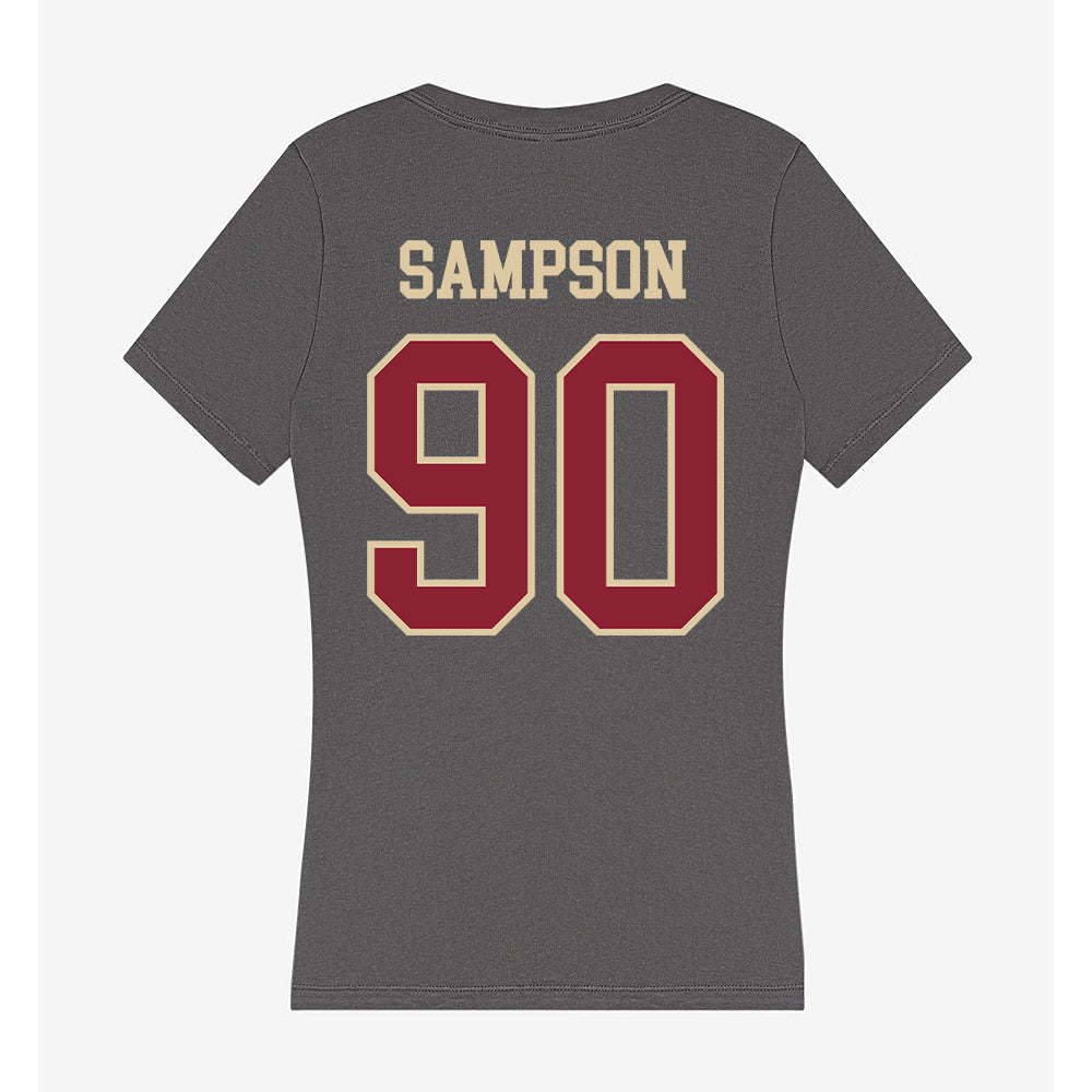 Boston College - NCAA Football : KJ Sampson - Women's V-Neck T-Shirt-1